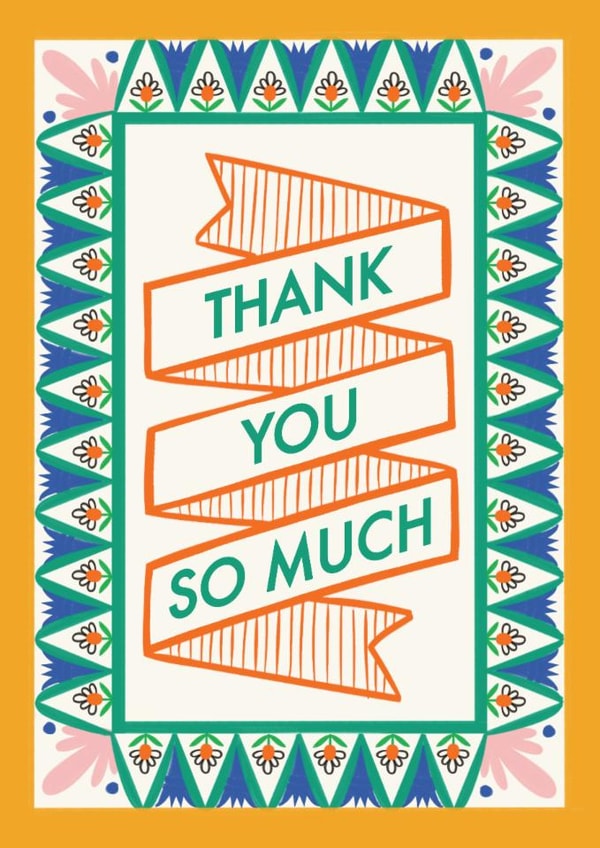 Classic Thank You Card - Thank You So Much - Bold Pattern created by AbiGoLucky