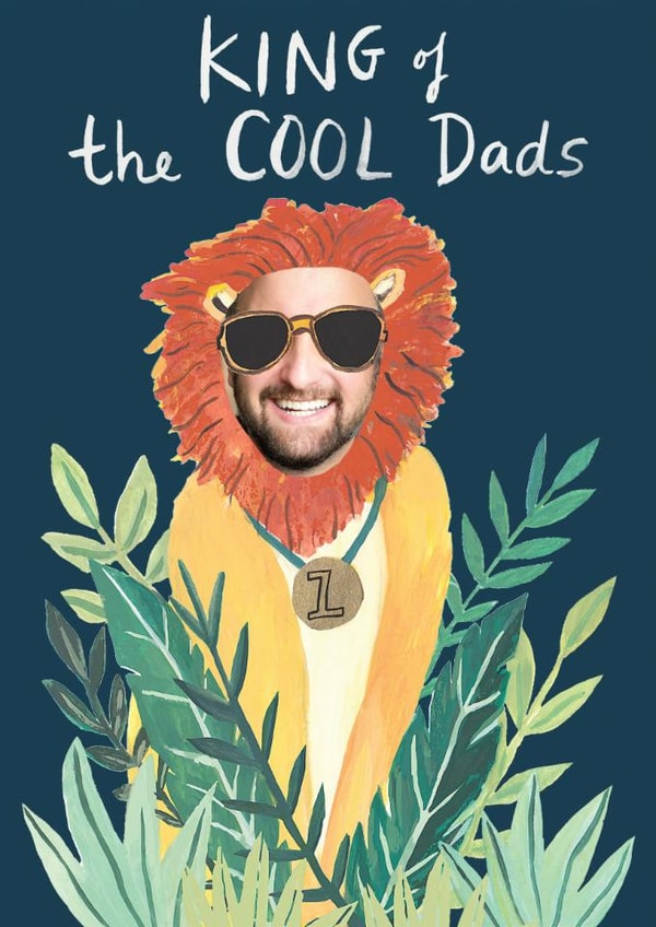 Cute Father's Day Lion Photo Card - King of the Cool Dads! created by Just like Sophie