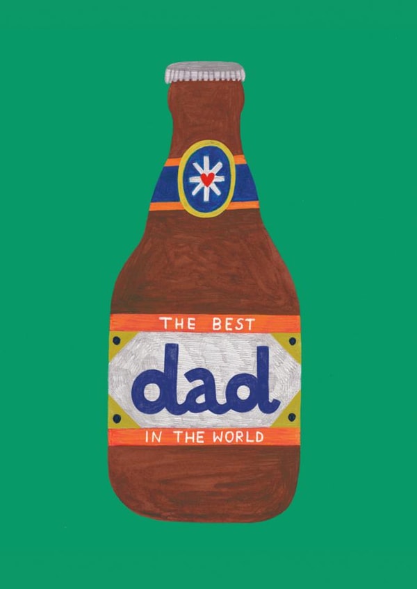 Classic Father's Day Card - The Best Dad In The World - Beer created by Daria Solak
