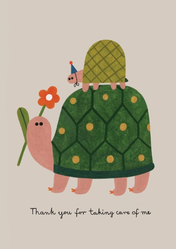 Cute Mother's Day Card - Thank You For Taking Care Of Me - Turtles created by Daria Solak