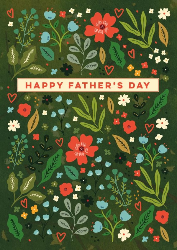 Wildflower Meadow and Leaves Father's Day Card created by Eli the Goat