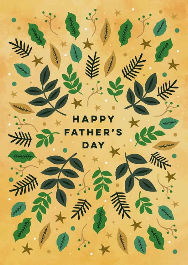 Classic Father’s Day Card - Leaves And Stars created by Eli the Goat
