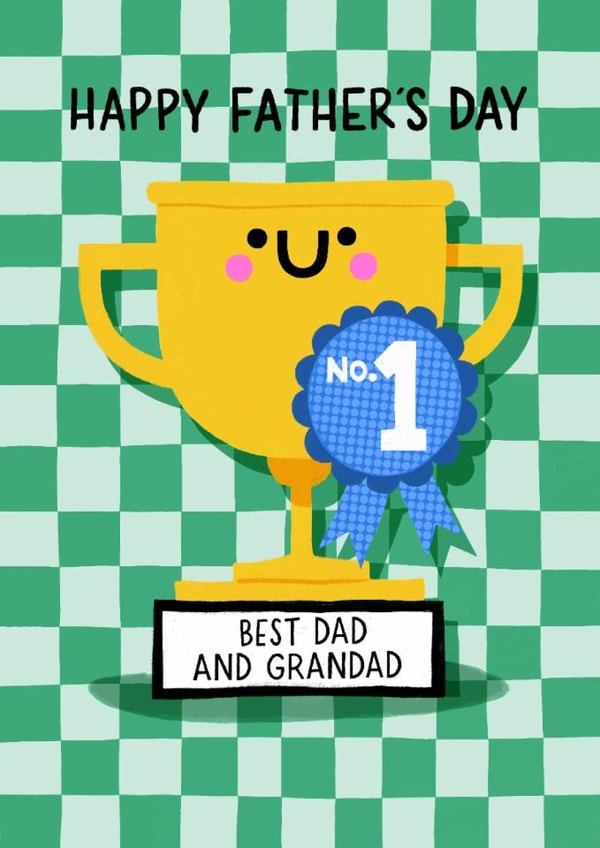 Cute Father’s Day Card - For Dad And Grandad - Trophy created by Nicola Watson