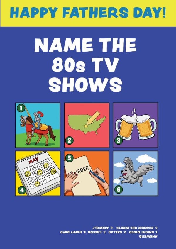 Classic Father's Day Card - Quiz - 80s TV Shows created by MOJO Creative Studio