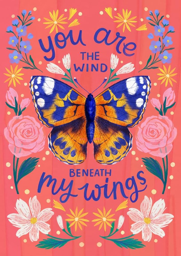 Pretty Love And Friendship Card - Butterfly - Wind Beneath My Wings created by Nicola B Studio