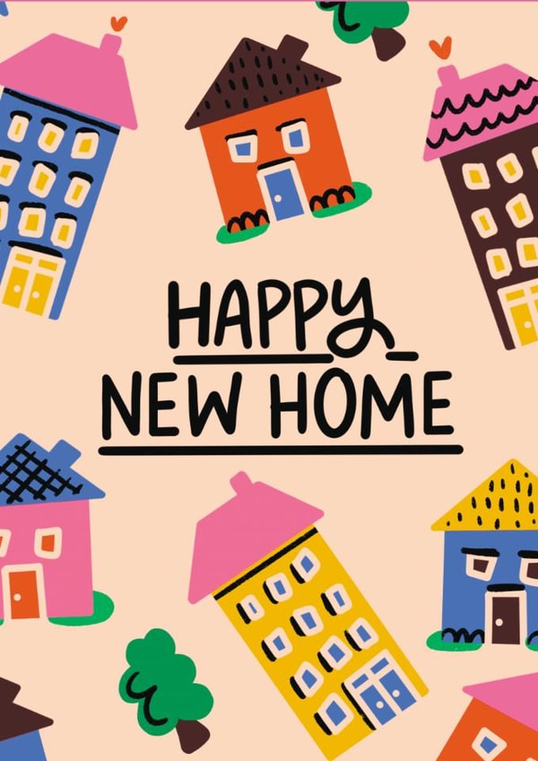 Happy New Home, Congratulations, Moving Card, House Warming Card, Hew place created by Studio Flafello LTD