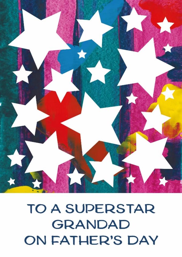 Father's day card for Grandad - Superstar - Colourful Abstract Art created by size3art
