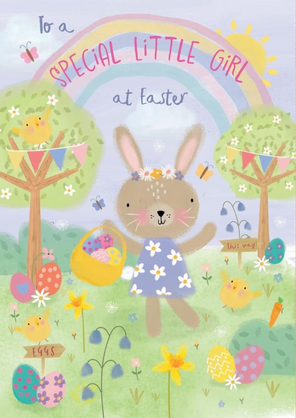 Cute Easter Card - Special Little Girl - Bunny Rabbit created by Liverpool Card Studio