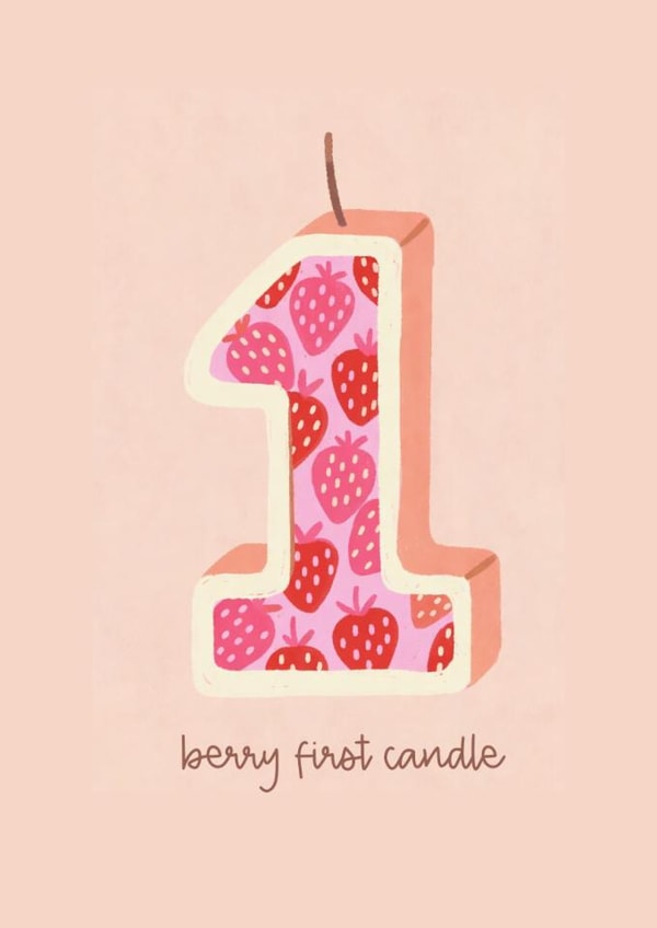 Cute 1st Birthday Card - Berry First Candle created by Brogan Thomas