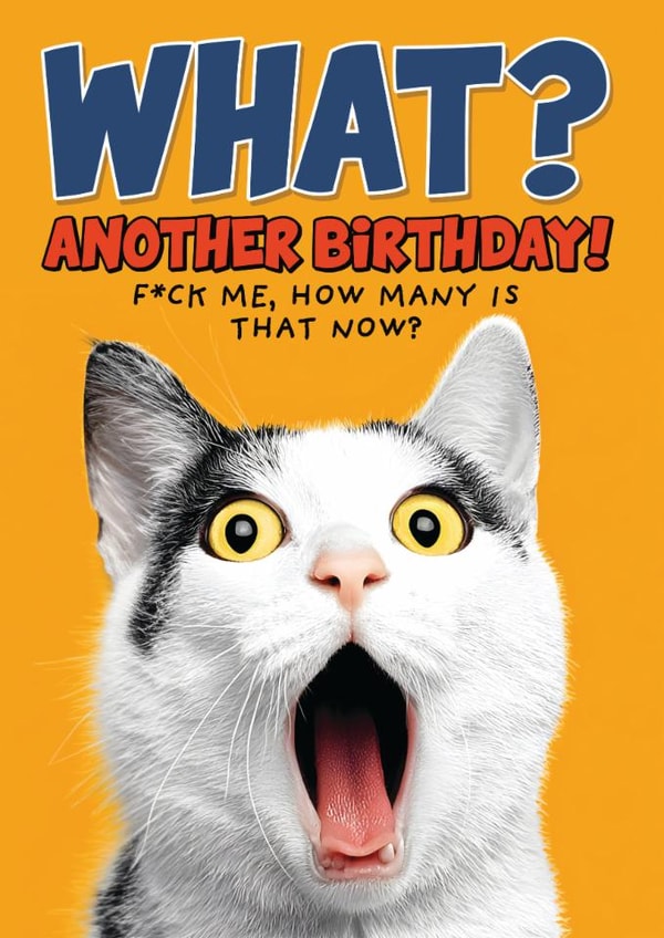 Funny Cat Rude Birthday Card created by Ged Backland
