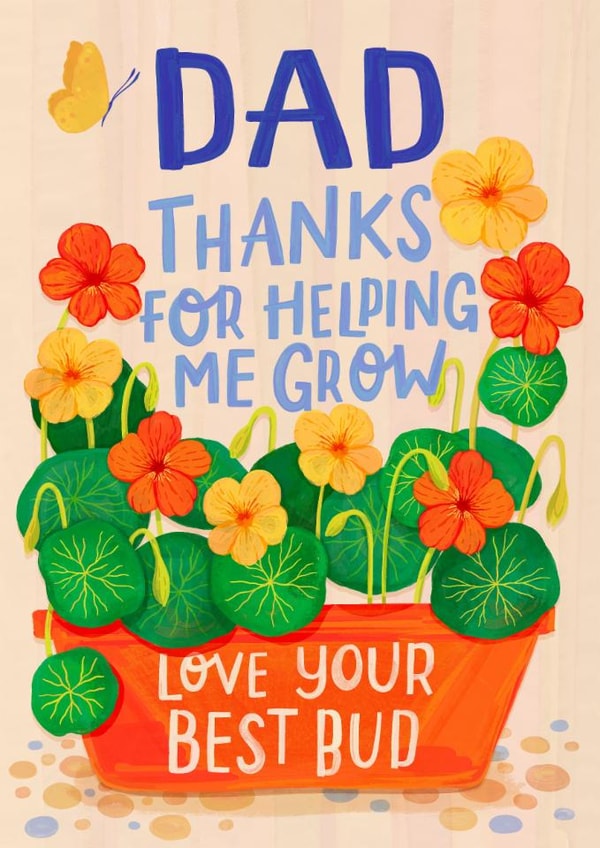 Classic Father’s Day Card - Thanks For Helping Me Grow created by Nicola B Studio
