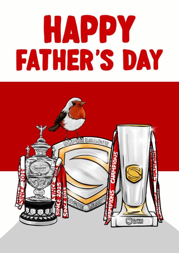Classic Father's Day Card - Treble Winners - Hull KR Rugby League created by ZB CREATIVE