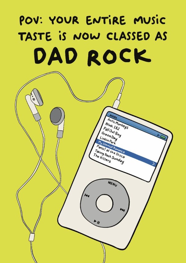Funny Father's Day Card β Dad Rock β iPod β Millennial Dad created by Bonne Nouvelle