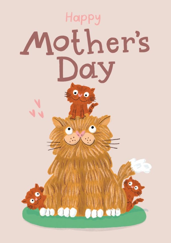 Cute kitty card for a cat mum, or a mum who just loves cats created by Lisa Greener