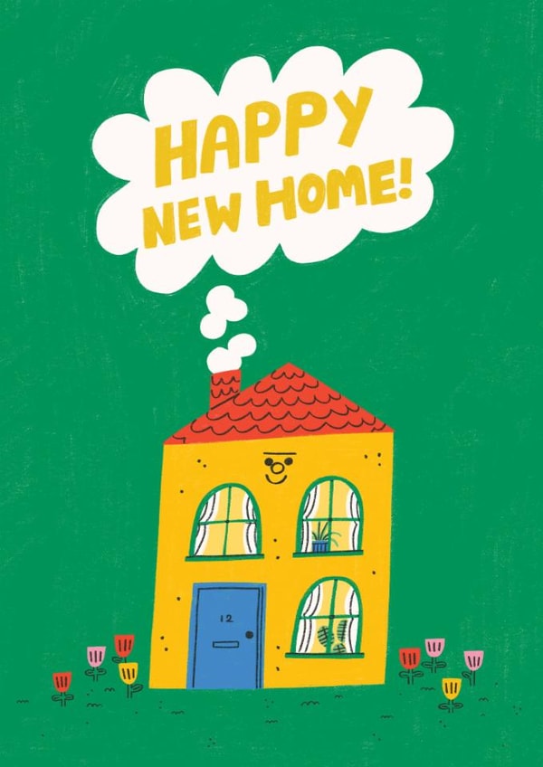 Cute New Home Card - Smiley House - Happy New Home created by Rumble Cards