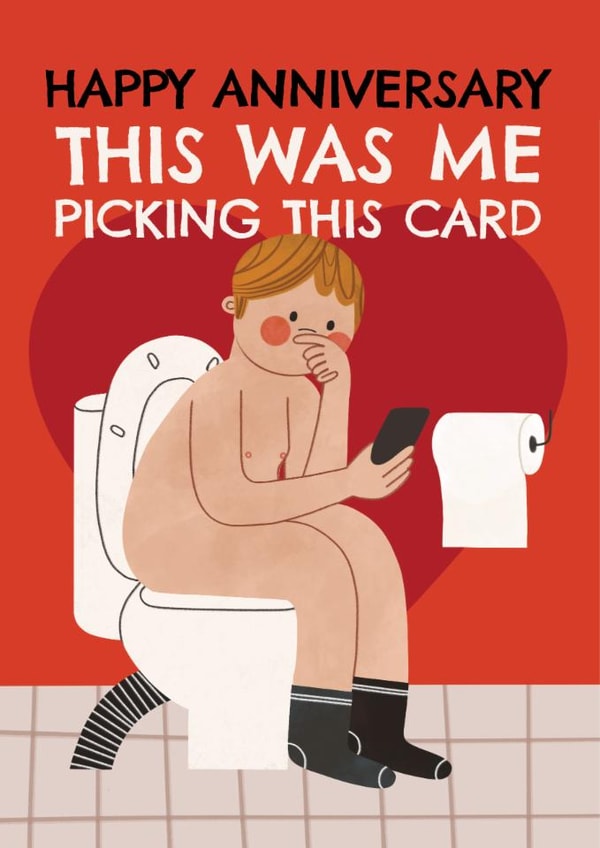 Funny Anniversary Card - Toilet Scrolling created by AbiGoLucky