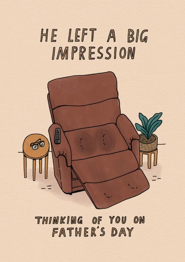Heartfelt Father's Day Card - Bereaved - Big Impression - Recliner Chair created by Sunpatch Society