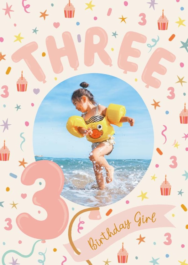 Classic Birthday Card - 3rd - Cupcakes created by The Pattern Press