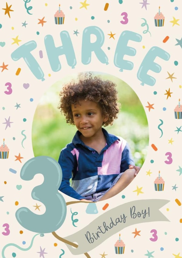 Classic Birthday Card - 3rd - Cupcakes - Birthday Boy created by The Pattern Press