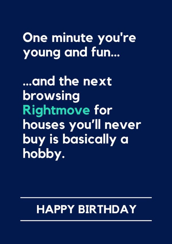 Funny Birthday Card – Browsing Rightmove created by Lemonade Insight