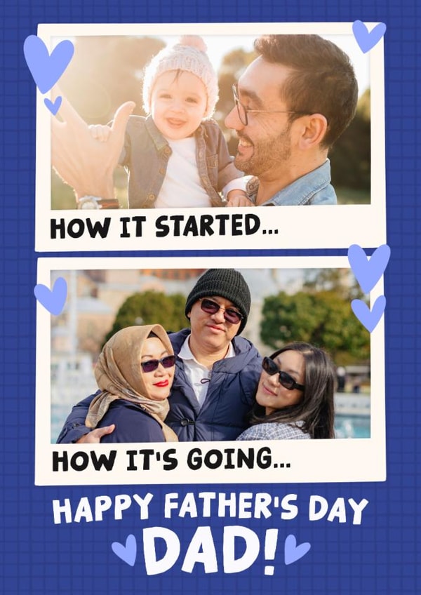 Classic Father's Day Card - Then And Now created by Studio Doodles