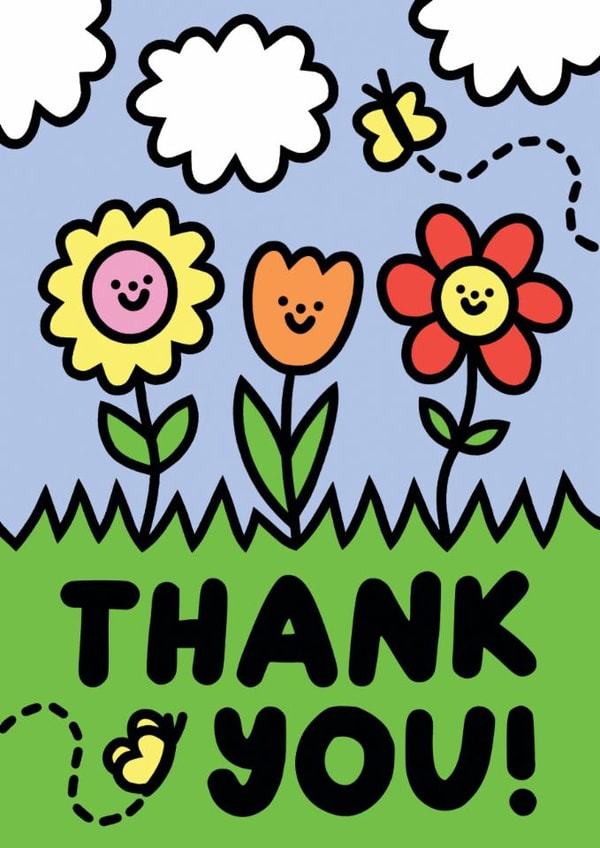 Cute Thank You Card - Happy Flowers created by Rumble Cards