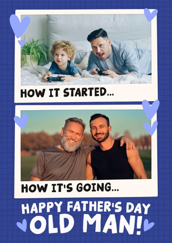Funny Father's Day Card - Old Man - Then And Now created by Studio Doodles