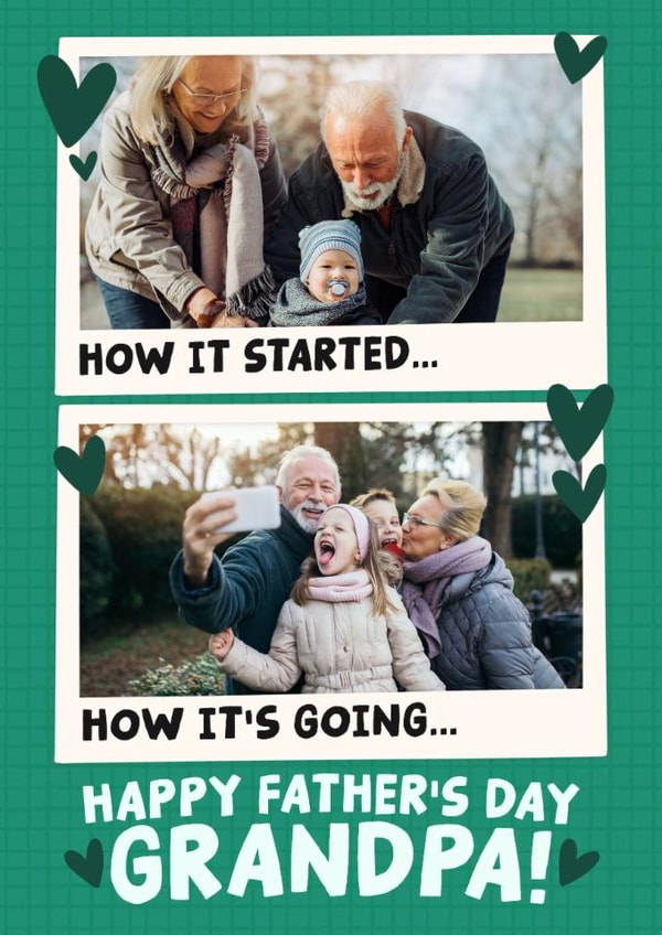 Classic Father's Day Card - For Grandpa - Then And Now created by Studio Doodles