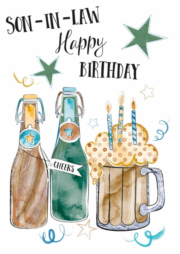 Classic Birthday Card - Son In Law - Beer & Cheers created by One and Only
