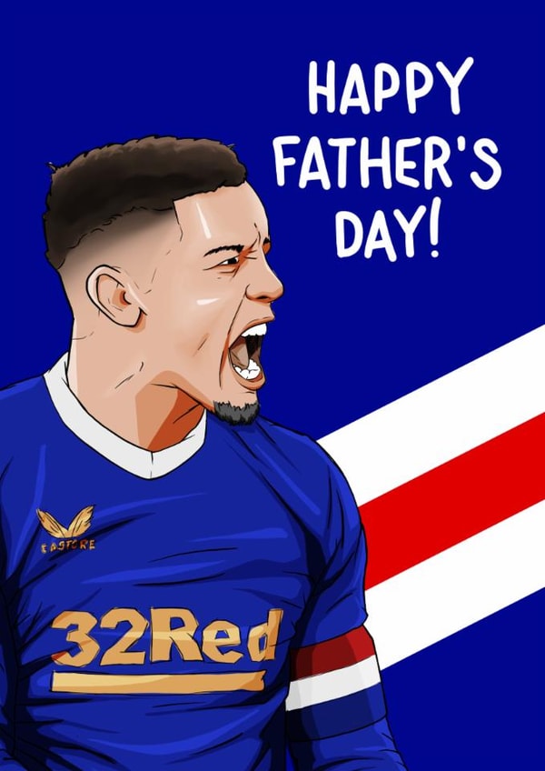 Rangers Themed Fathers Day Card - James Tavernier SPFL created by ZB CREATIVE
