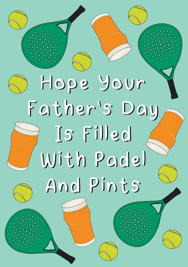 Classic Father's Day Card - Padel And Pints - Tennis Balls created by Stuck Shop Gifts