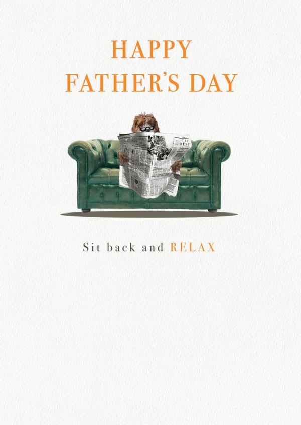 Cute Father's Day Card - Dog - Relaxing and reading the paper created by Orchard Design House