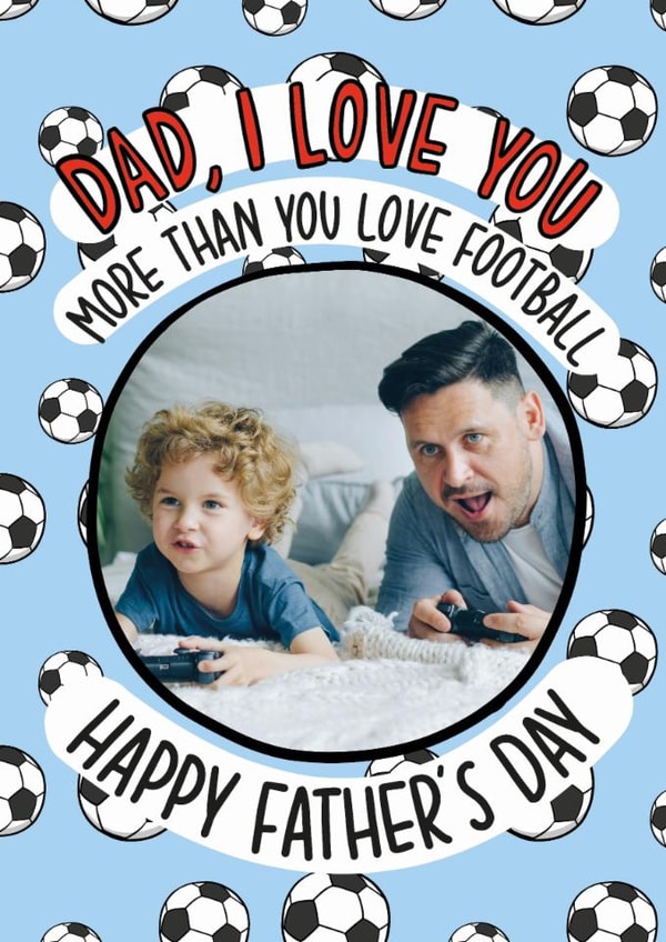 Funny Father's Day Card - Football - Love You Dad created by TeePee Creations