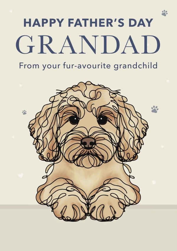Cute Father's Day Card - For Grandad - Cockapoo created by Choo Choo 