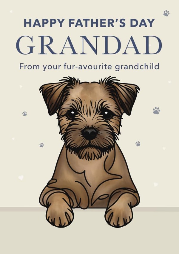 Cute Father's Day Card - For Grandad - Border Terrier created by Choo Choo