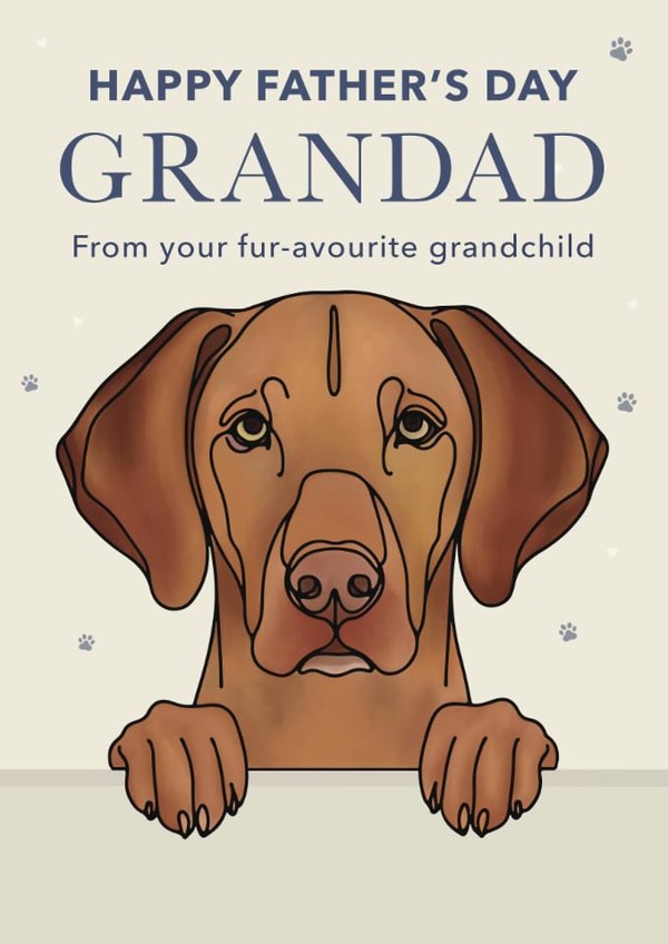 Cute Father's Day Card - For Grandad - Vizsla created by Choo Choo