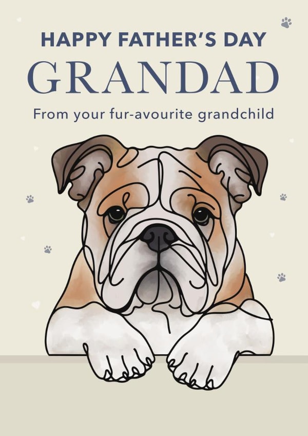 Cute Father's Day Card - For Grandad - Bulldog created by Choo Choo