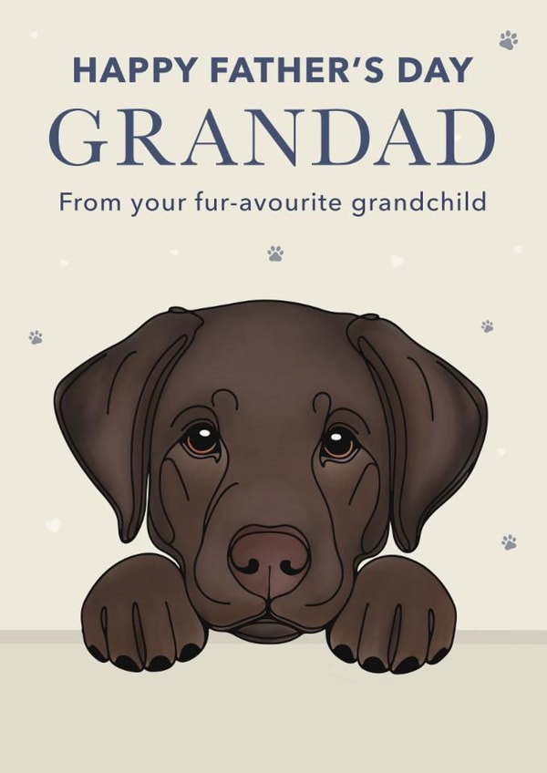 Cute Father's Day Card - For Grandad - Chocolate Labrador created by Choo Choo