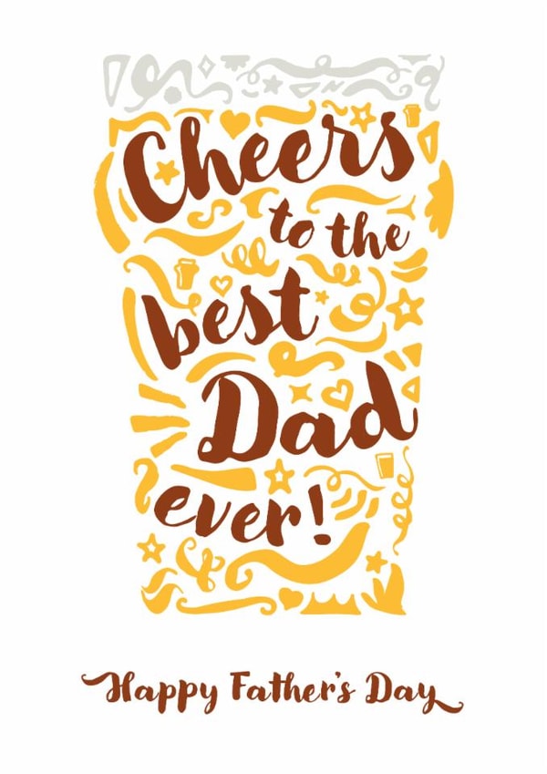 Cheers to the best Dad! - classic Father's Day card for your beer-loving dad. created by Fatchair Print