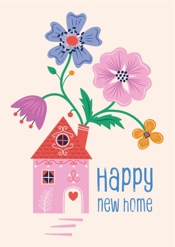 New Home Card For Friend – Cute Housewarming Congratulations created by Jane Farnham Designs