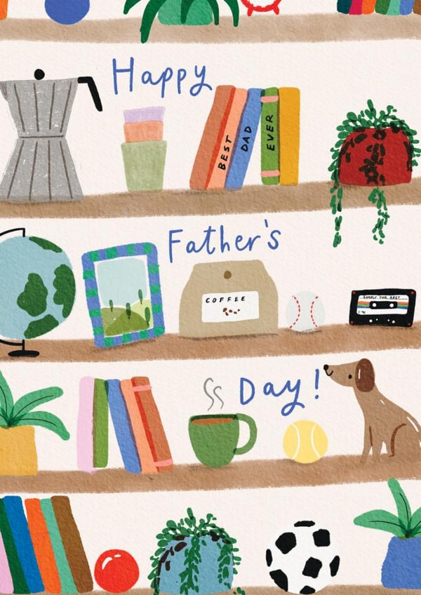 Classic Father's Day Card - Bookshelves - Dad's Belongings created by Rumble Cards