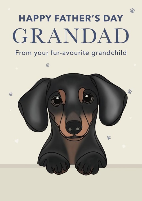 Cute Father's Day Card - For Grandad - Dachshund created by Choo Choo