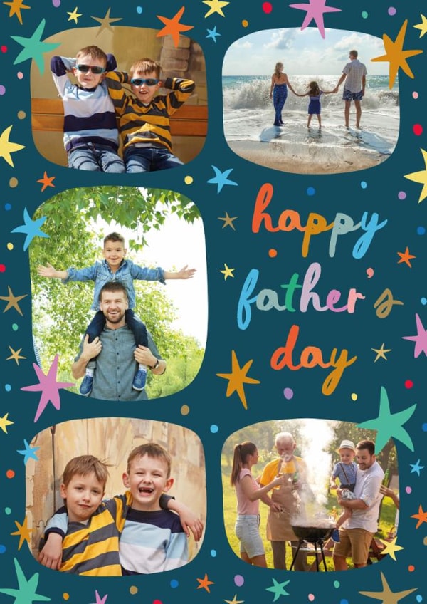 Classic Father's Day Card - Rainbow Stars - Multi Frame created by The Pattern Press