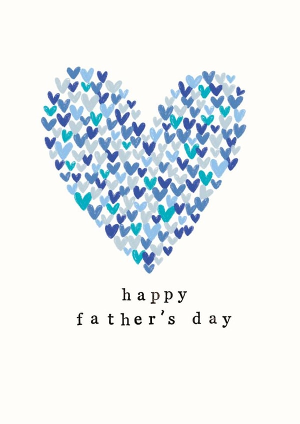 Traditional Father's Day Card - Blue Hearts created by Chloe Turner