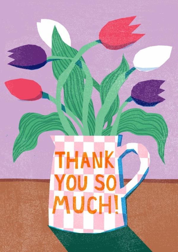 Arty Thank You Card - Jug Of Tulips created by Catherine Pape