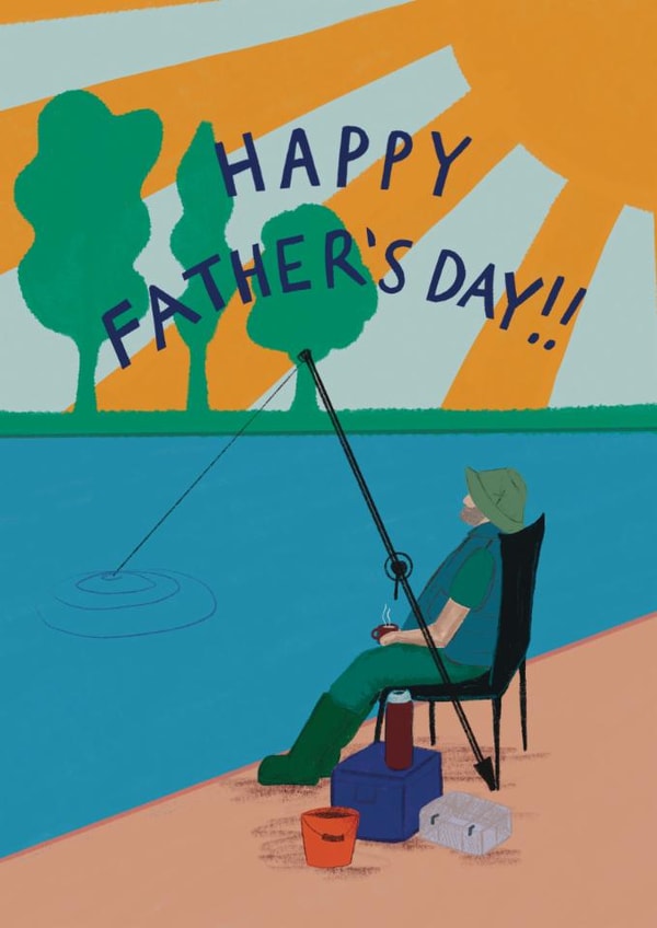 The perfect Father's Day card to send to the dad that loves fishing! created by martha and hepsie ltd
