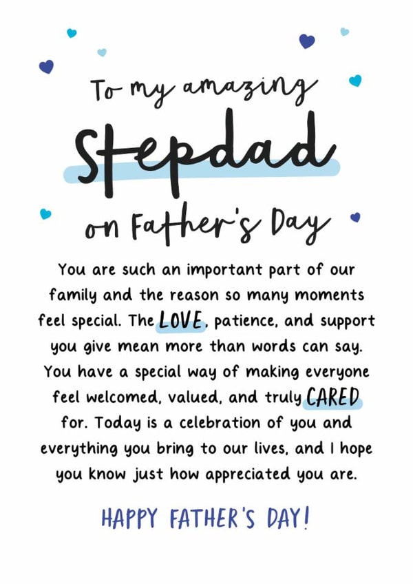 Heartfelt Father's Day Card - For Stepdad - Truly Cared created by Kreate Paper Co.