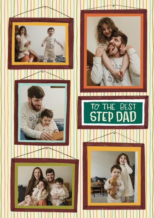 Classic Father's Day Card - Best Step Dad - Picture Frames created by Hollie McManus Illustration