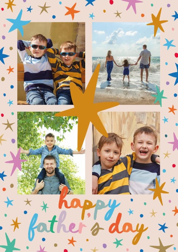 Classic Father's Day Card - Colourful Stars - Multi Frame created by The Pattern Press