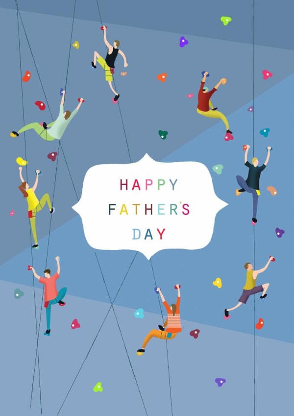 Classic Father's Day Card - Climbing Frame - Rock Climbers created by Kali Stileman